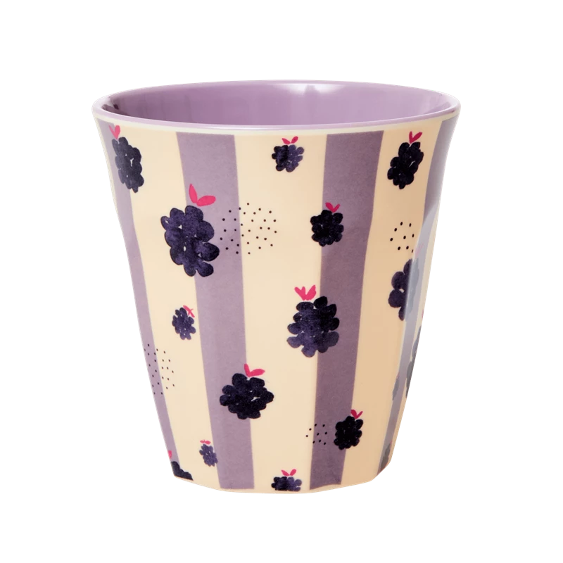 RICE MEDIUM MELAMINE BEKER - MEER - BLACKBERRY BEAUTY PRINT